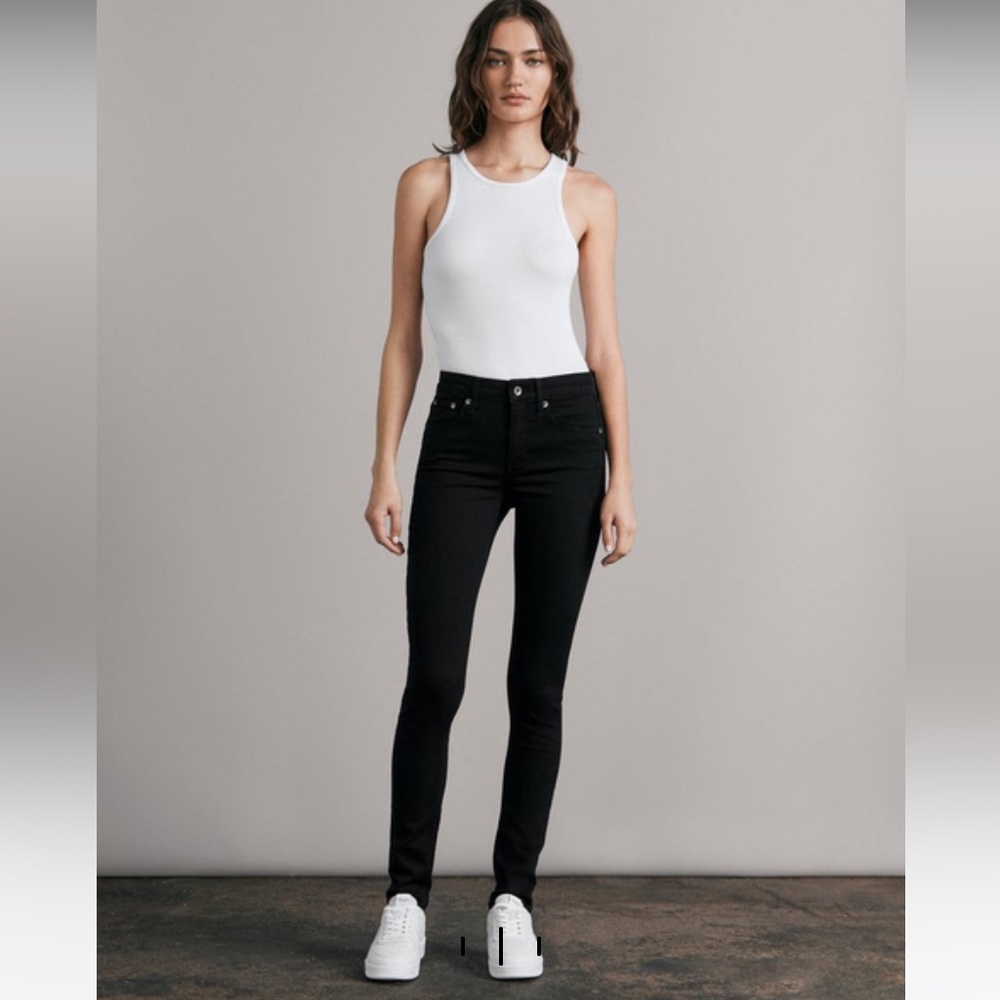 rag & bone Cate Mid-Rise Skinny Black Jeans Size 32 Like New
